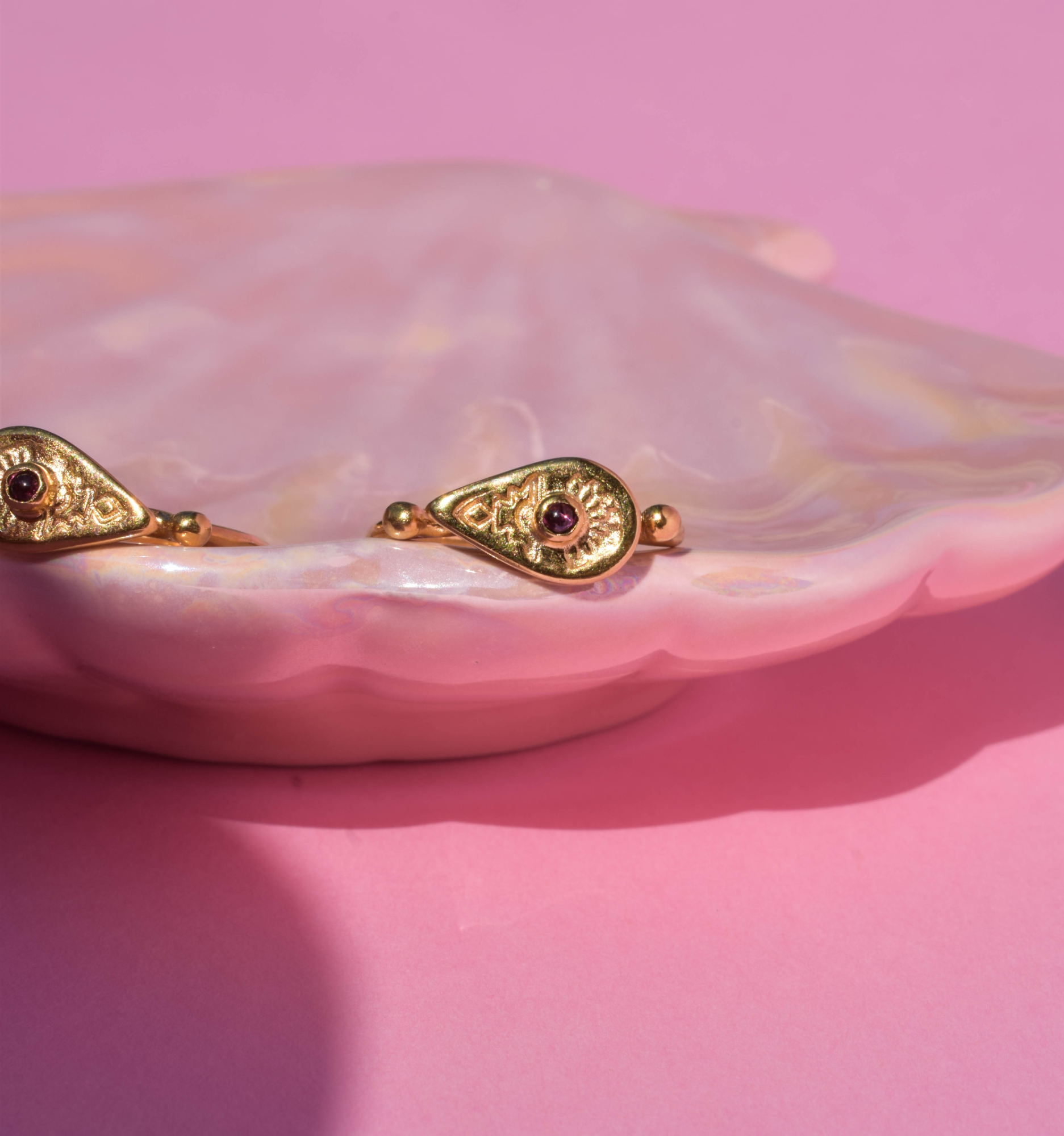 Dainty stone ring with open back