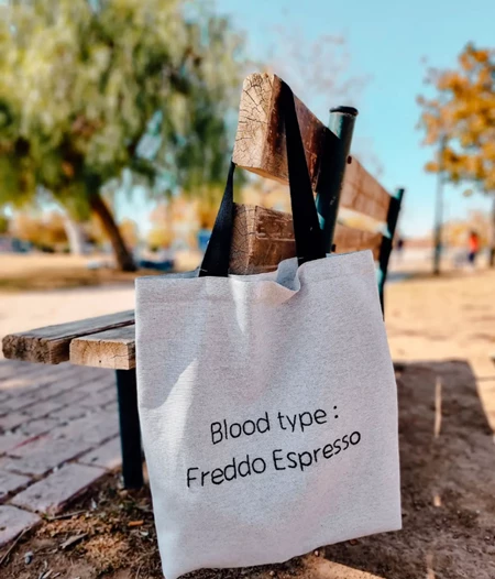 BLOOD TYPE: FREDDO ESPRESSO & BLOOD TYPE: FREDDO CAPPUCCINO- TOTE BAG