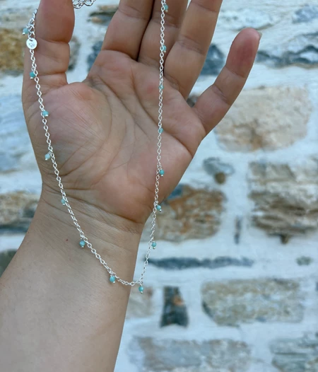 AMAZONITE hanging beads necklace