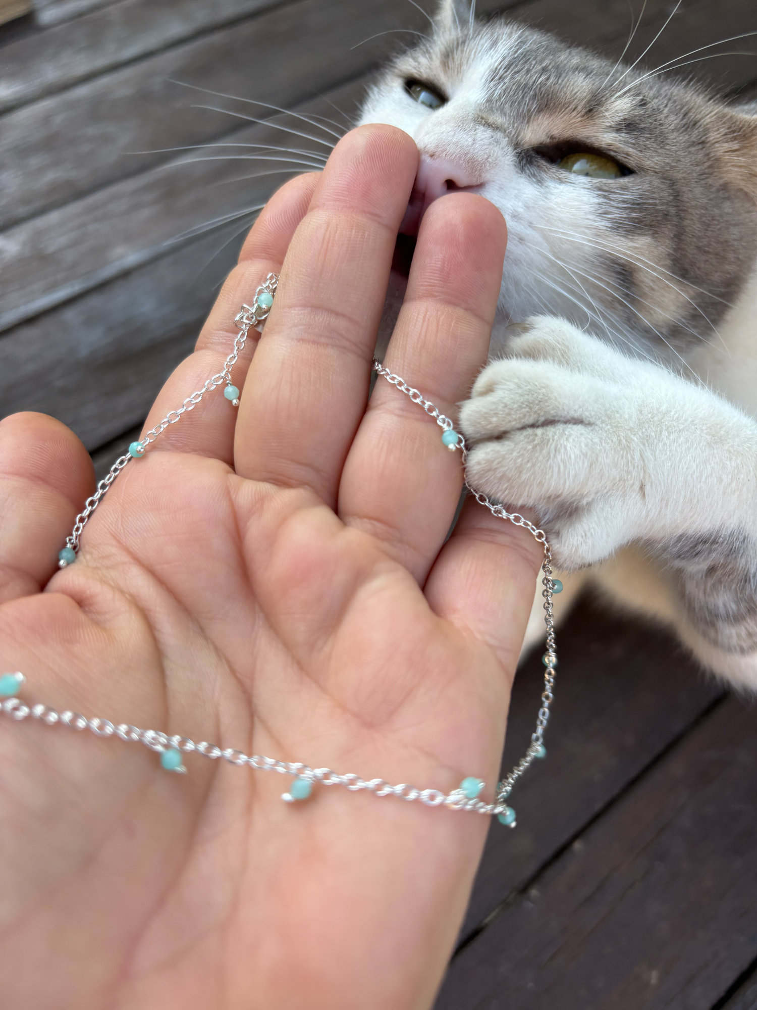 AMAZONITE hanging beads necklace