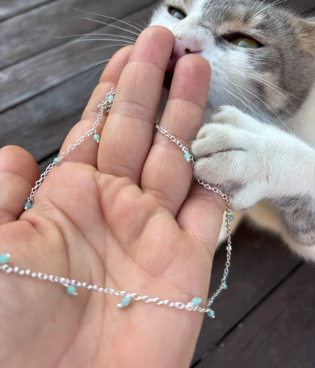 AMAZONITE hanging beads necklace