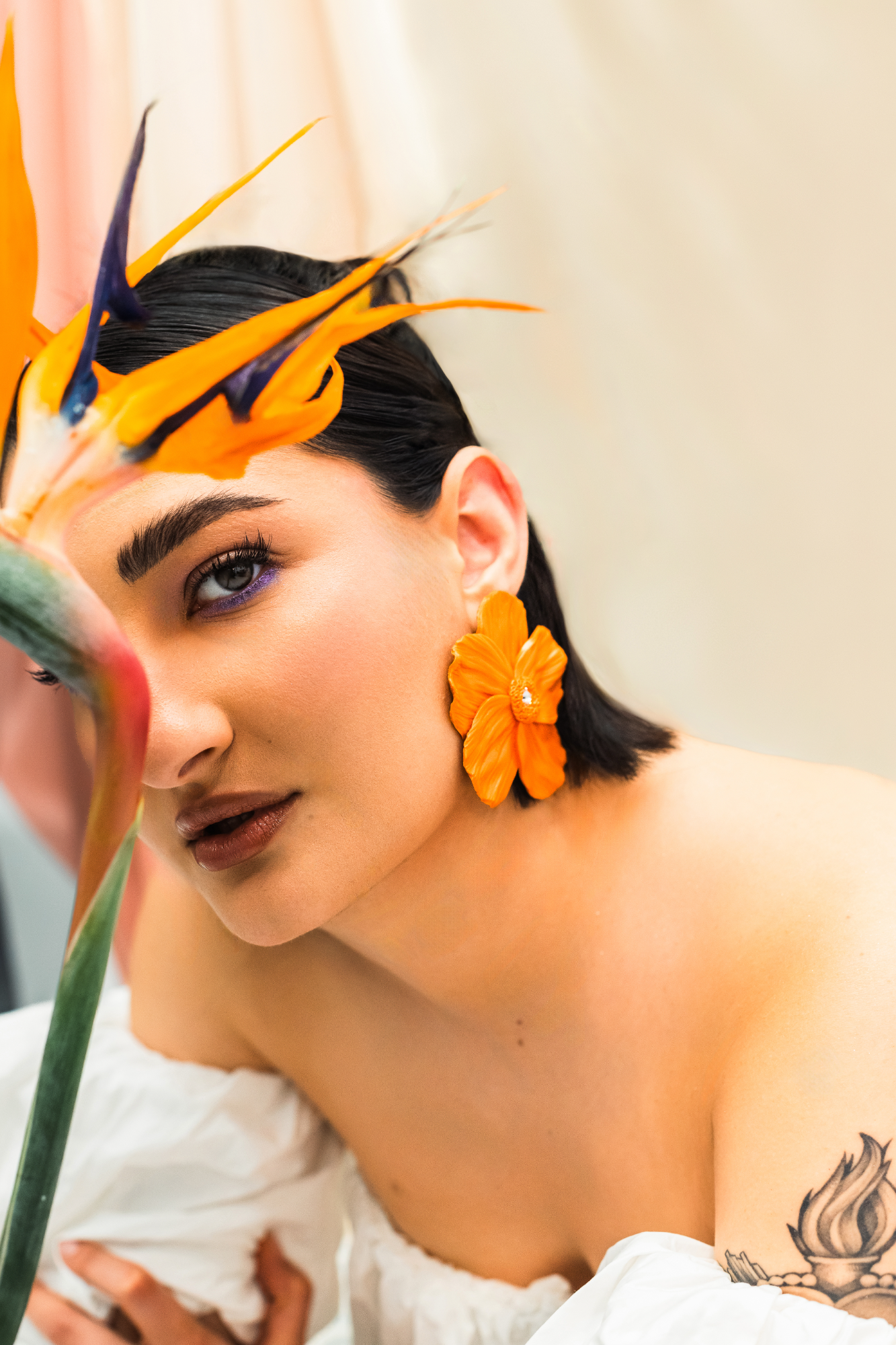 Big Statement Floral earrings with Swarovski ✨