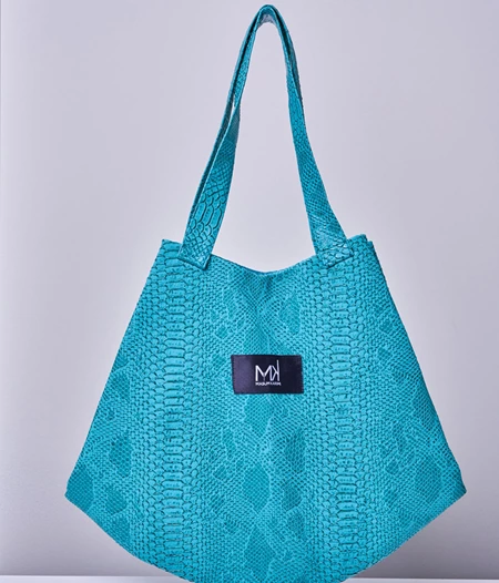 Aqua Green Tote Bag - washable leather
