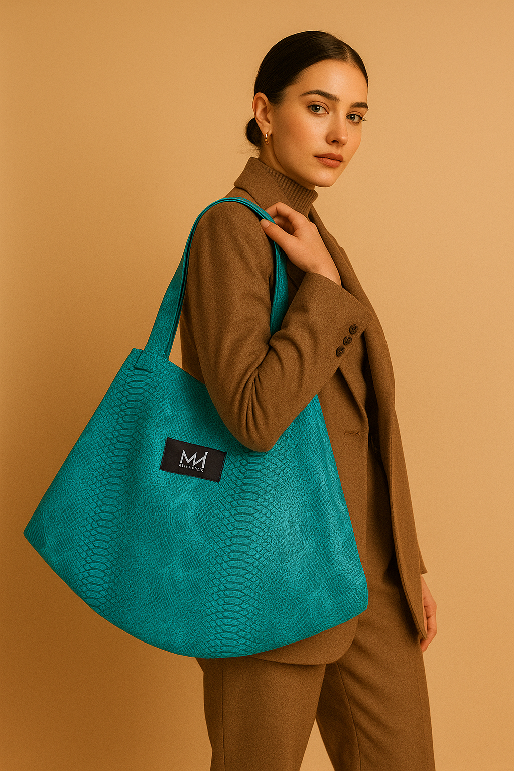 Aqua Green Tote Bag - washable leather