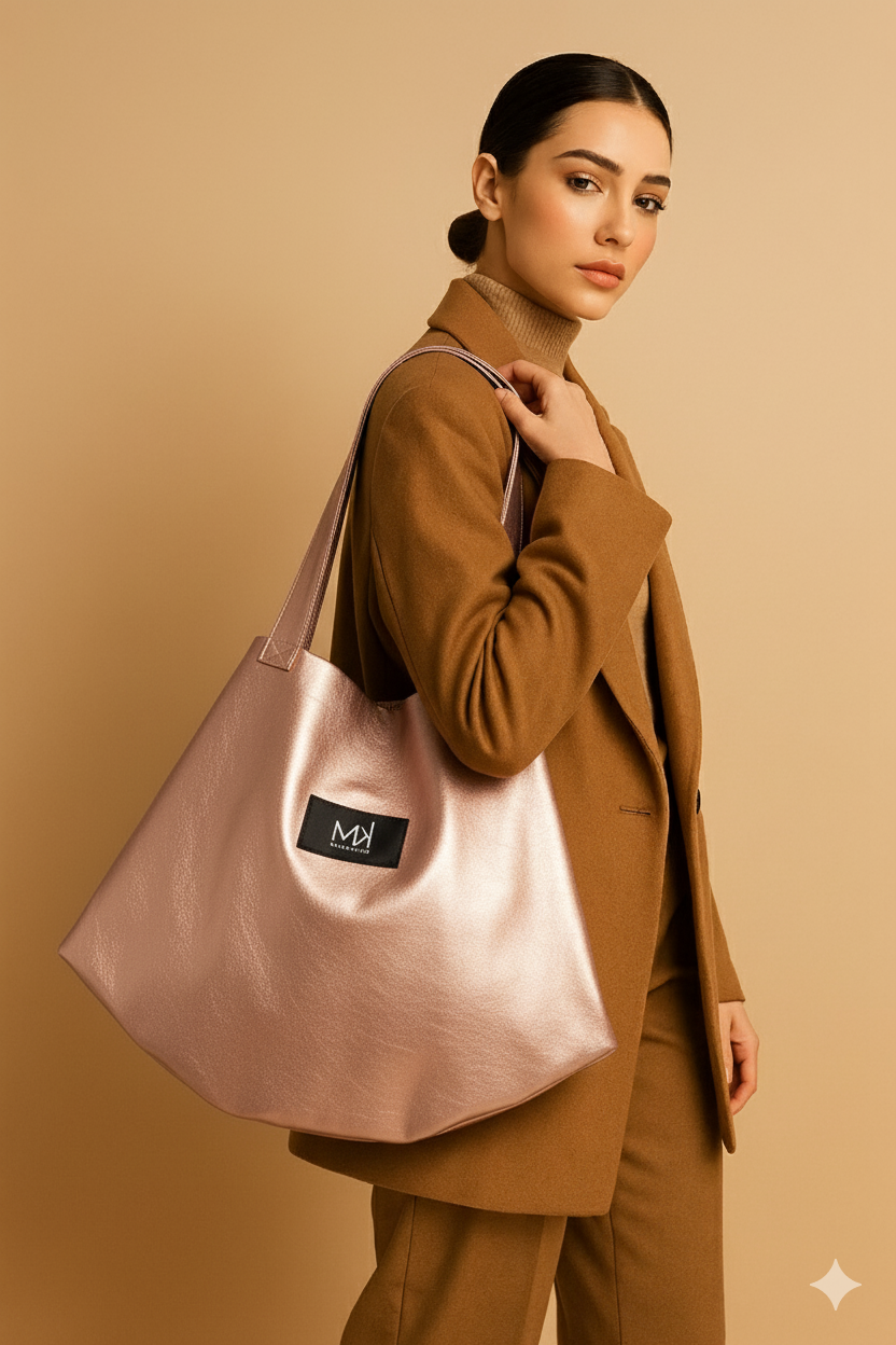 Metallic Gold Tote Bag - washable leather