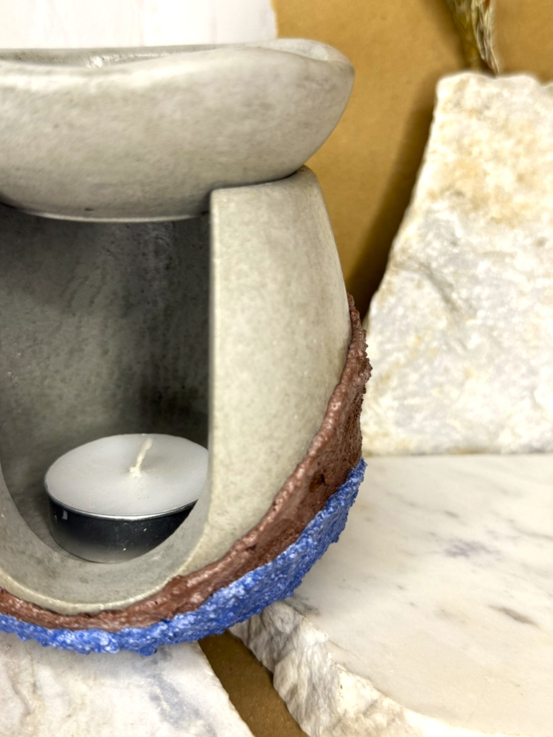 Wax Burner Earth Texture Blue
