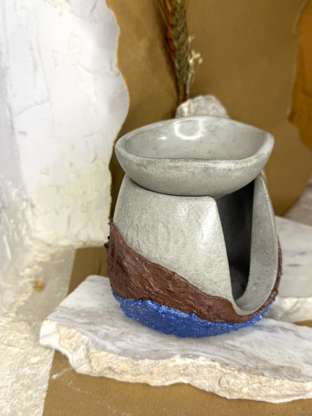 Wax Burner Earth Texture Blue