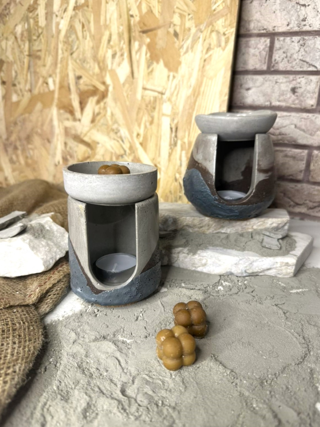 Wax Burner Earth Texture Blue