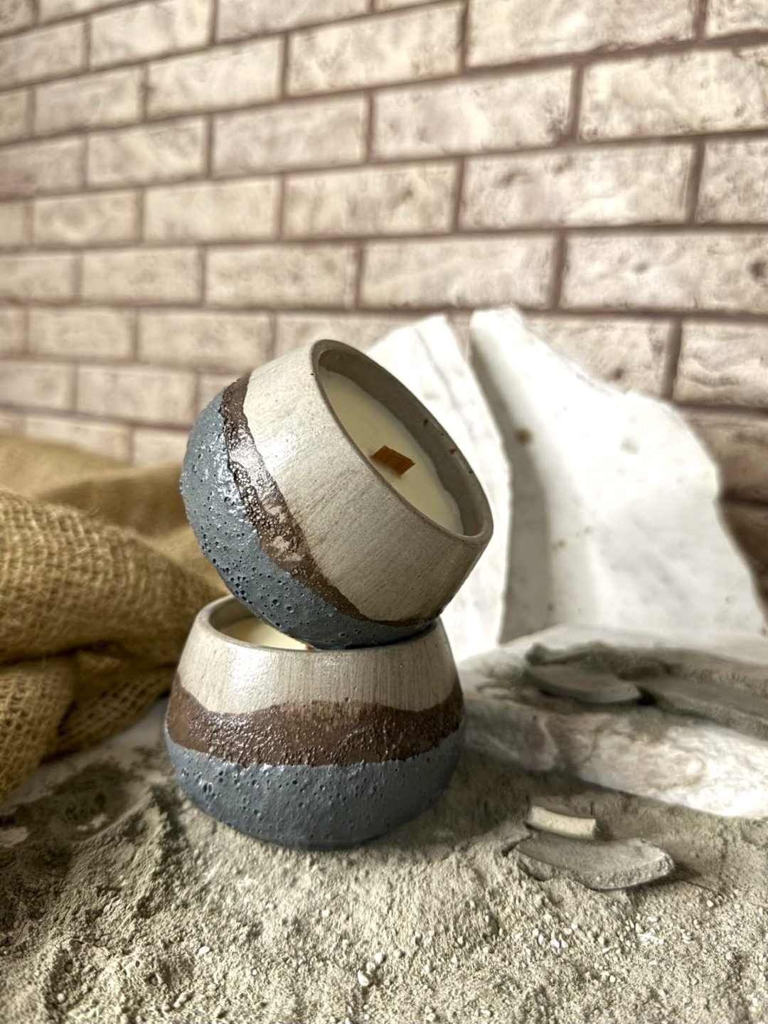 Chiyo Earth Texture Blue Soy Candle