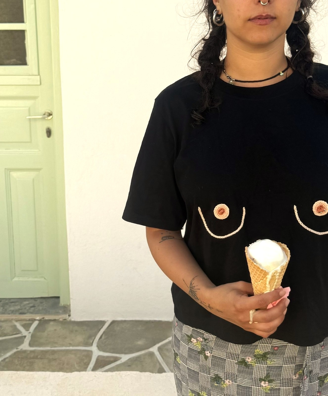 Bra Free Crop Top Black