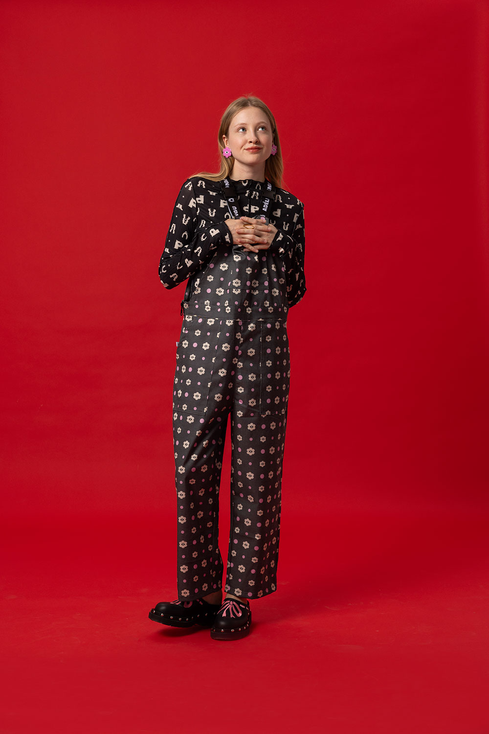 BE COOL OVERALLS- POLKA FLORAL