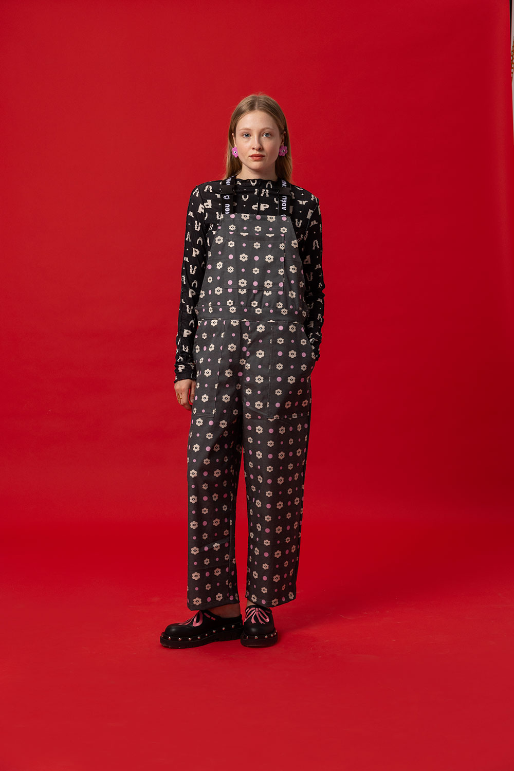 BE COOL OVERALLS- POLKA FLORAL