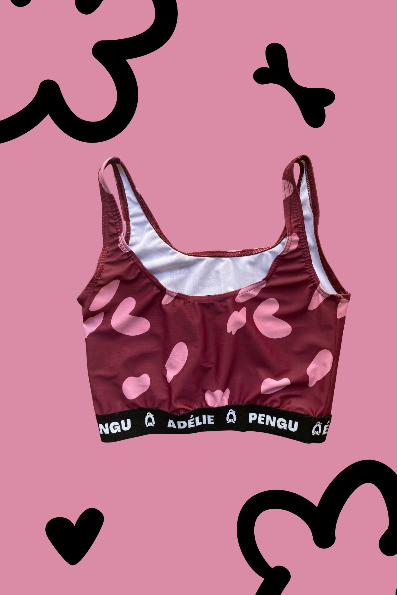 BIANCA ATHLETIC BRA- DALMATIAN BORDEAUX