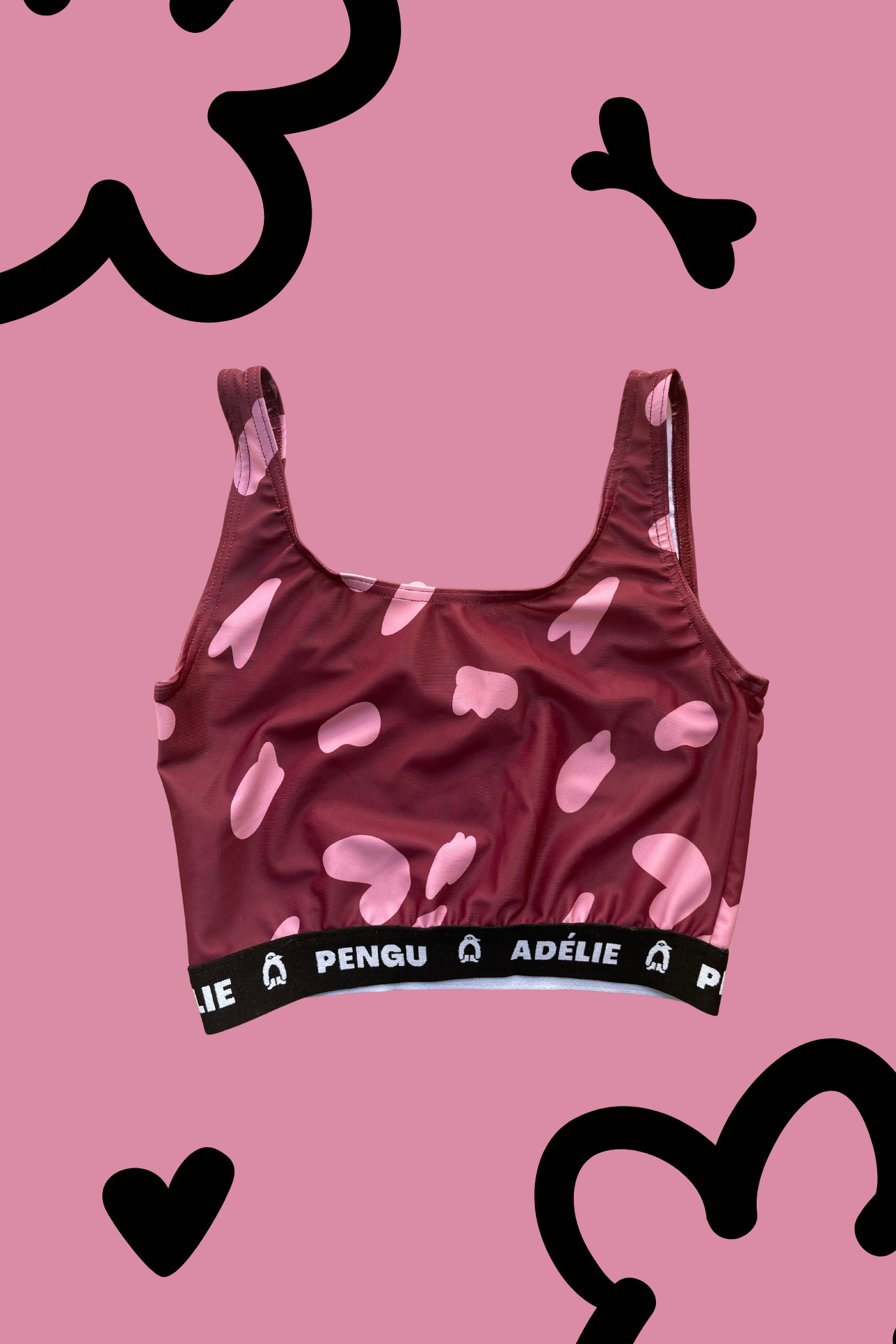 BIANCA ATHLETIC BRA- DALMATIAN BORDEAUX