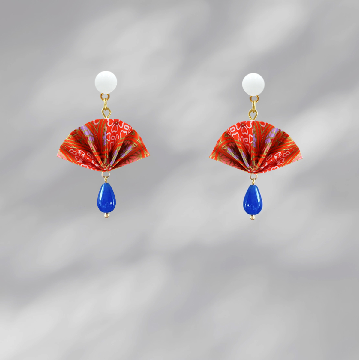 Corals of Morocco Fan Origami Earrings