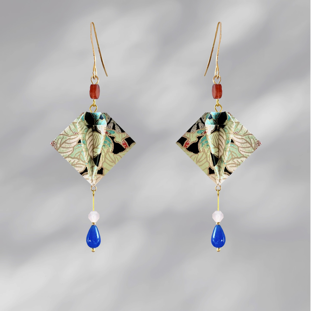 Emerald Manta Ray Οριγκάμι Σκουλαρίκια