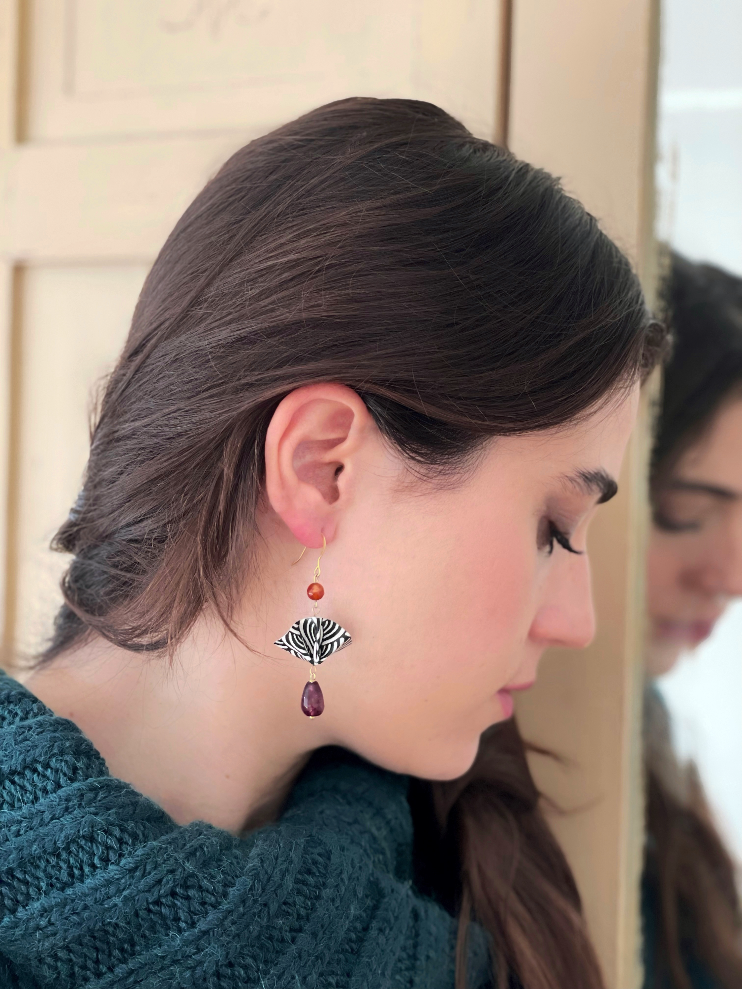 Mosaic Floating Guitana Οριγκάμι Σκουλαρίκια