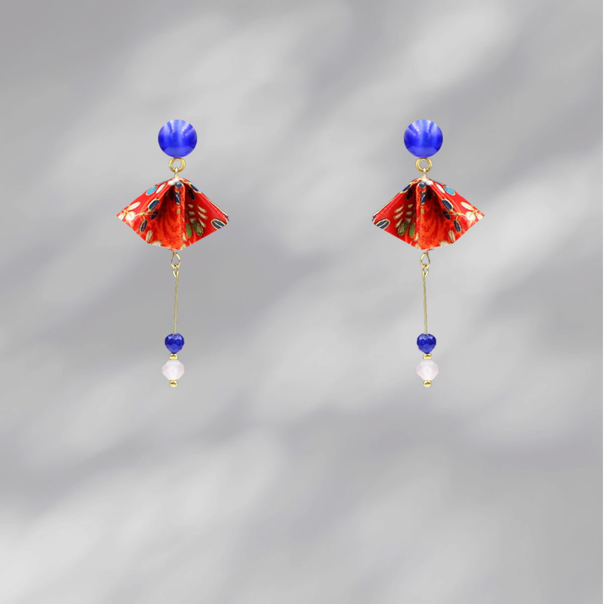 Japanese Garden Floating Guitana Origami Earrings