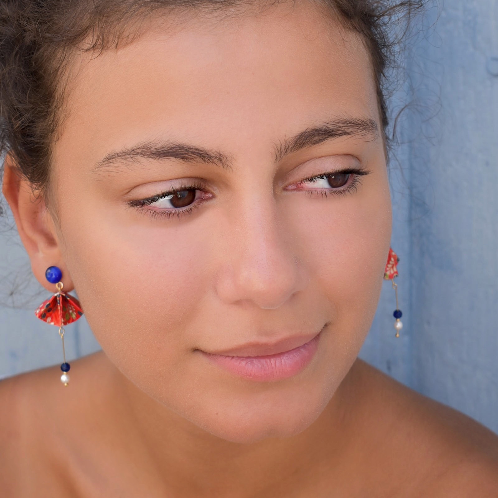 Japanese Garden Floating Guitana Origami Earrings