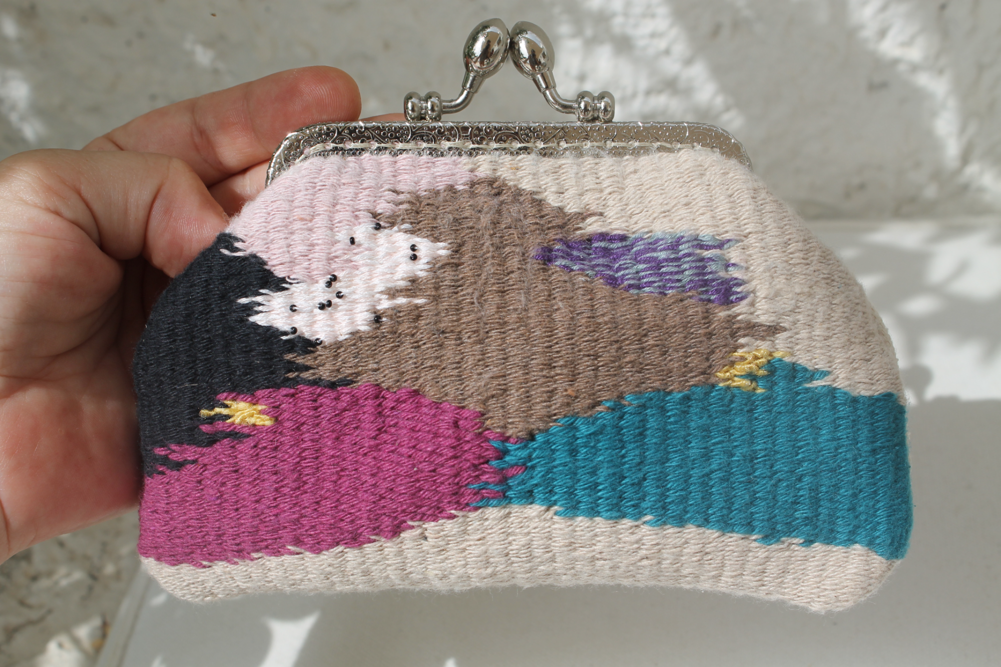 Handwoven coin purse - one unique piece