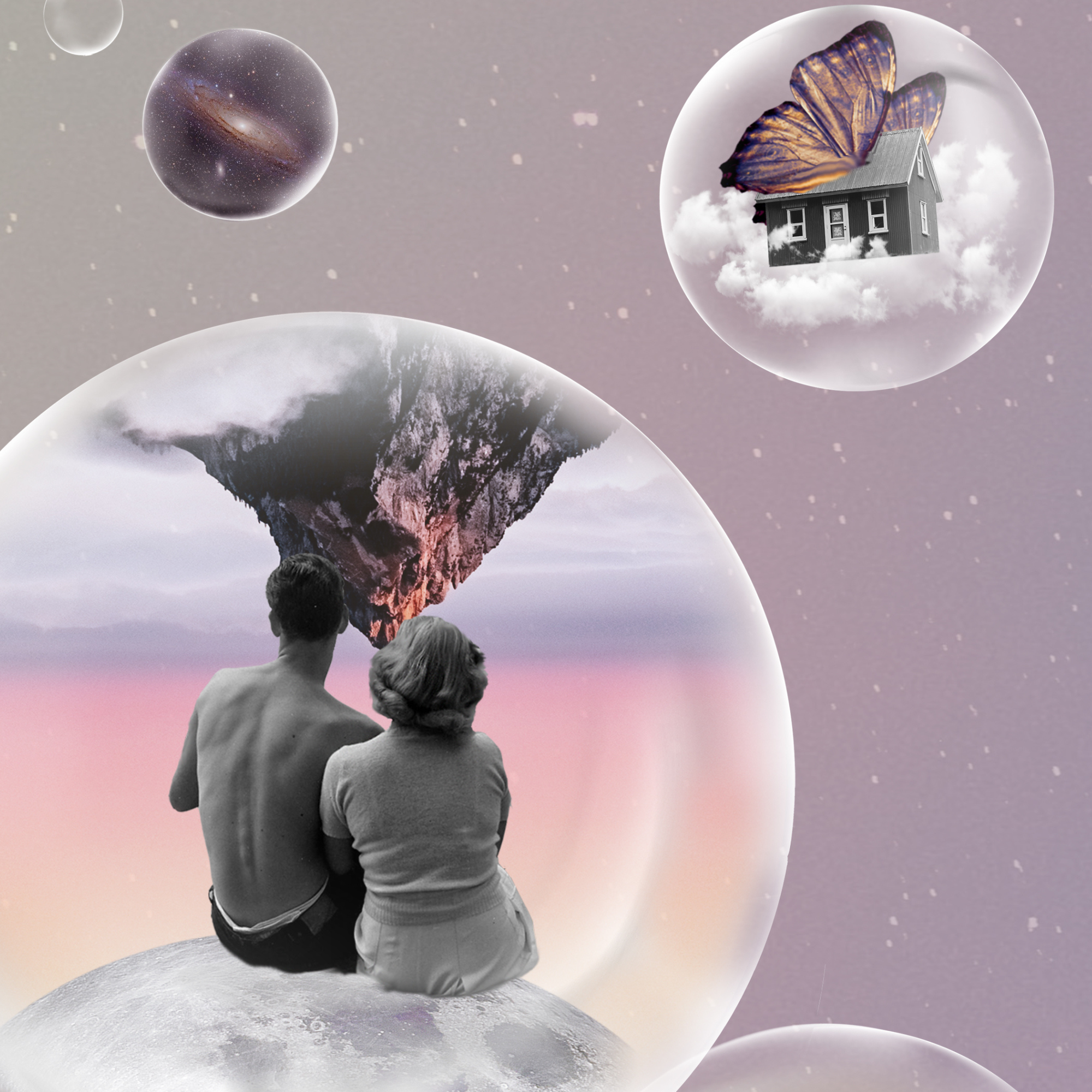 Parallel Realities | Surreal Collage Art Print 