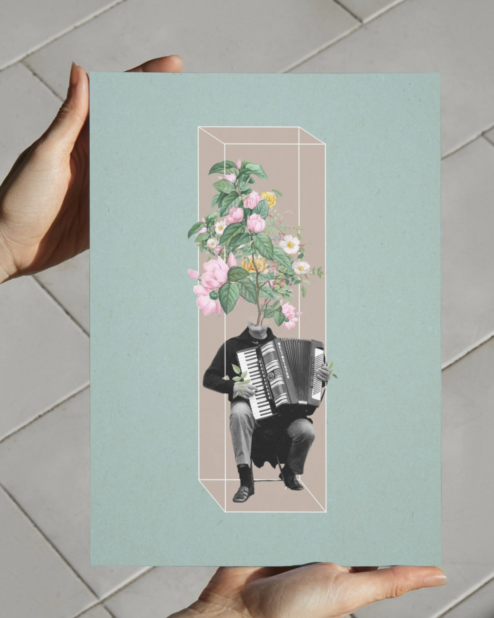 The Garden of Sound | Surreal Collage Art Print 