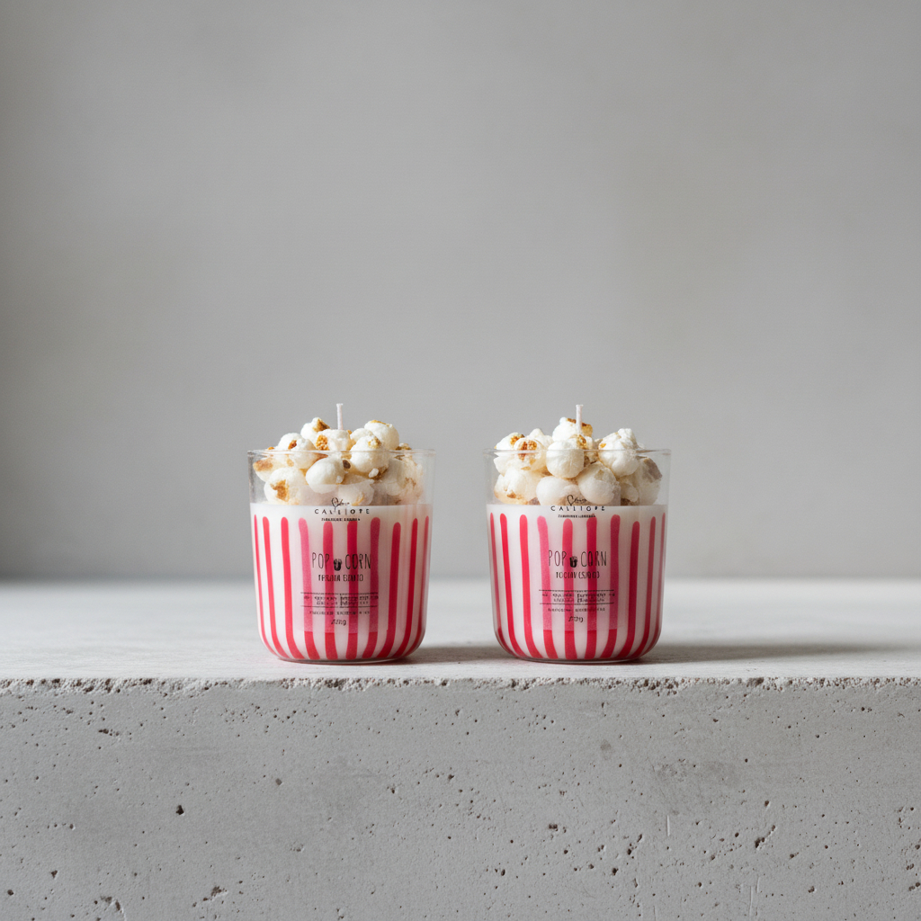 Χειροποίητο Αρωματικό Κερί Popcorn - Cinema Vibes (220g)