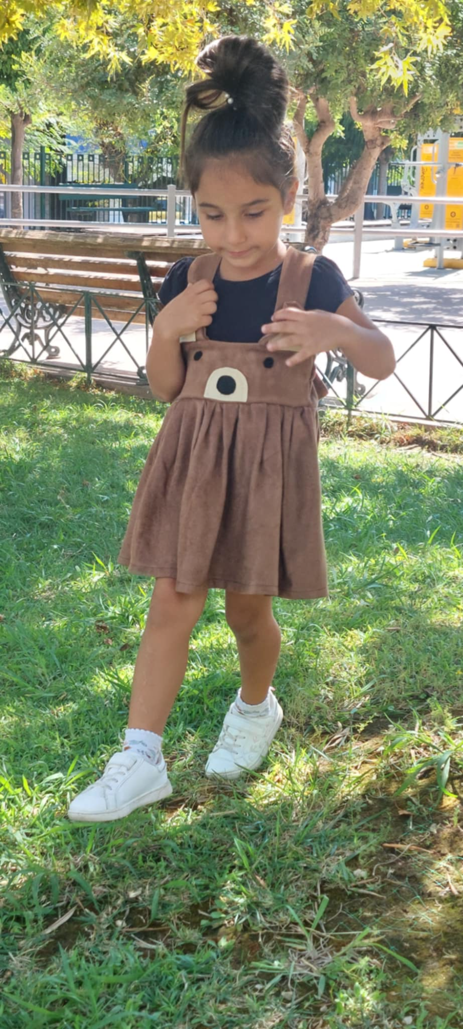 Bear pinafore dress