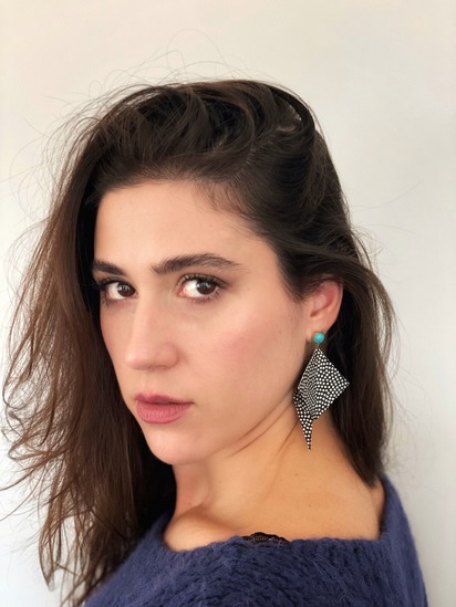 Polka Dots Crane Origami Earrings