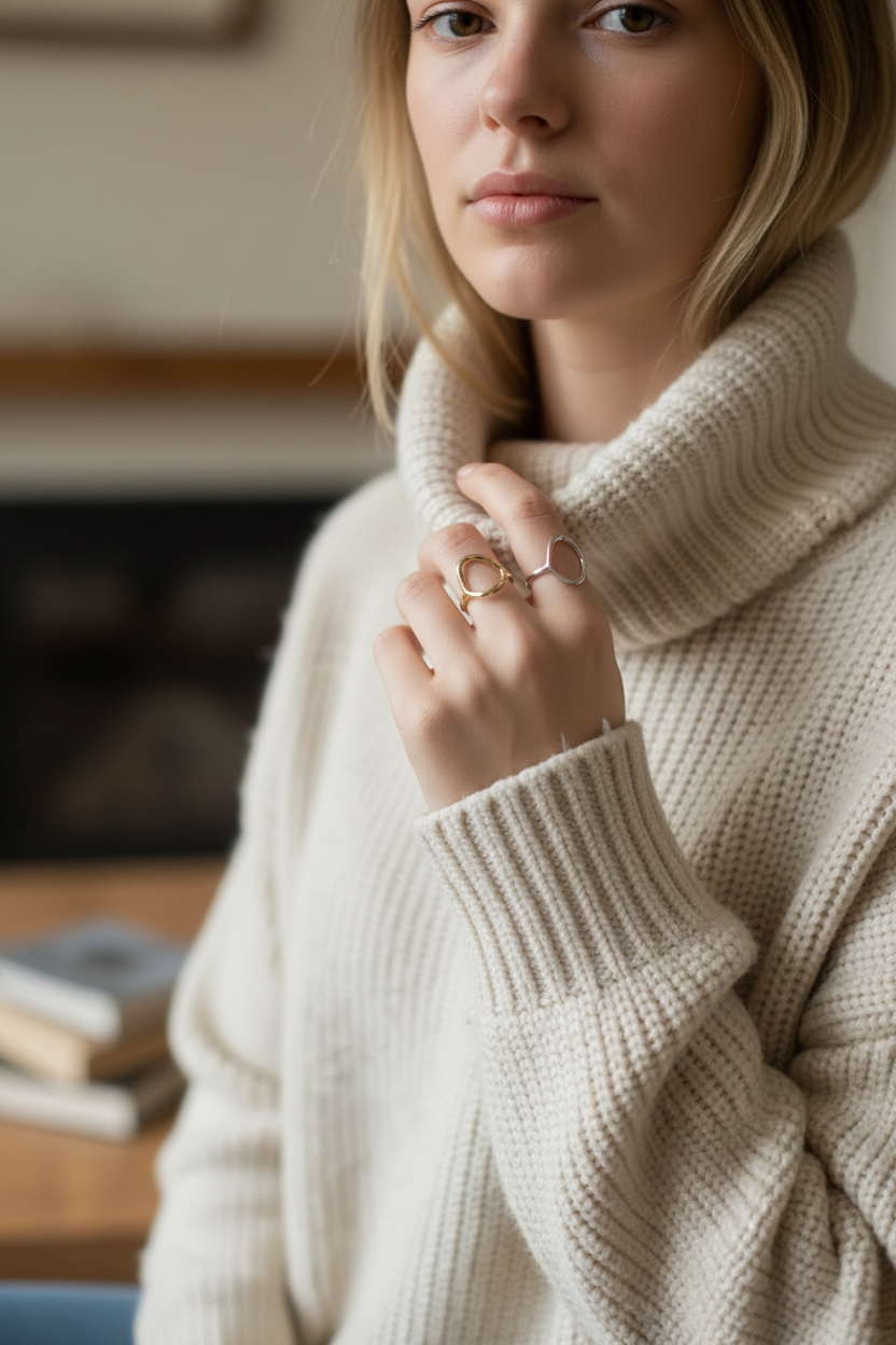Wide oval ring, with or without enamel
