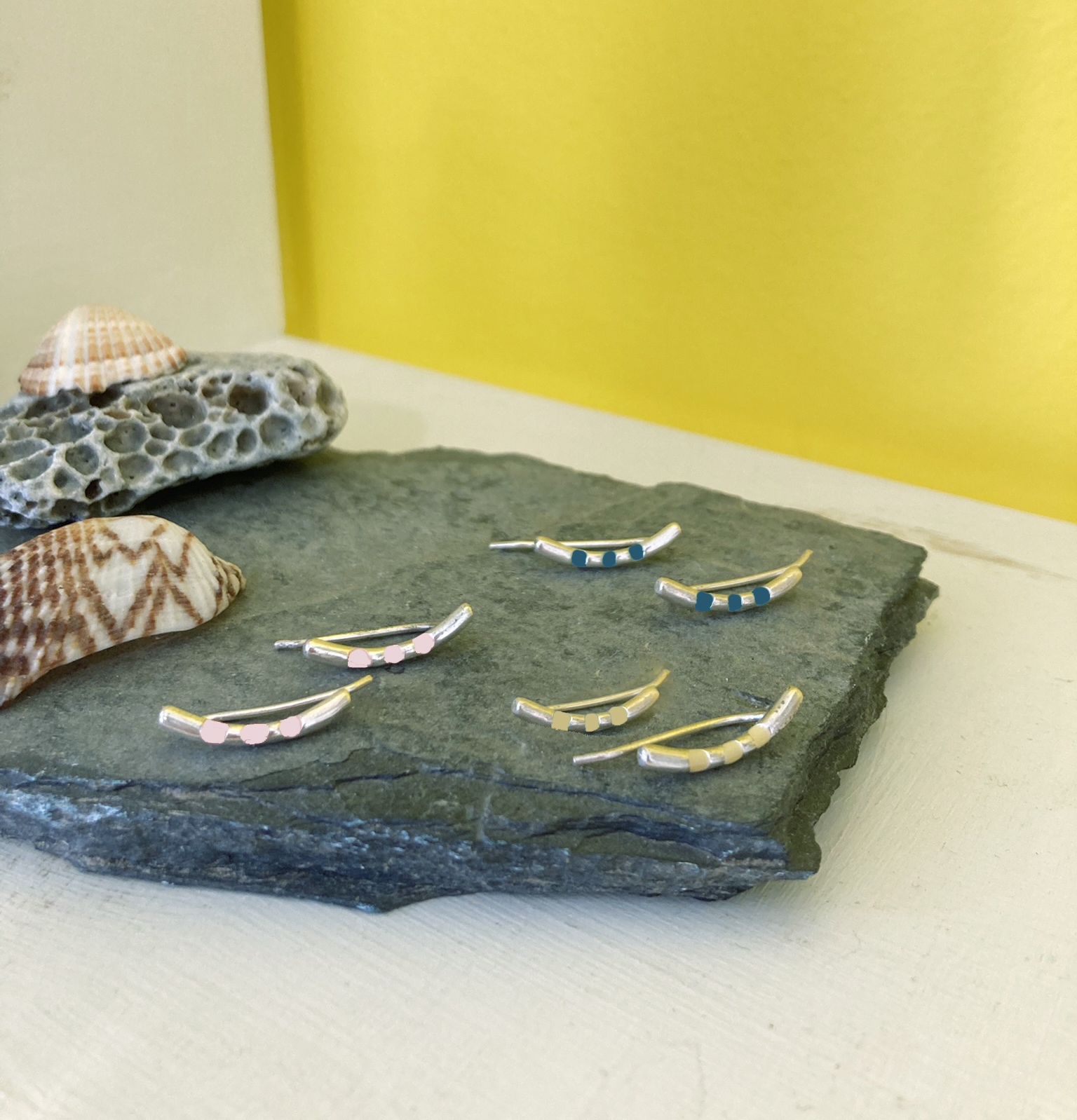 Earrings Dashed, hoop