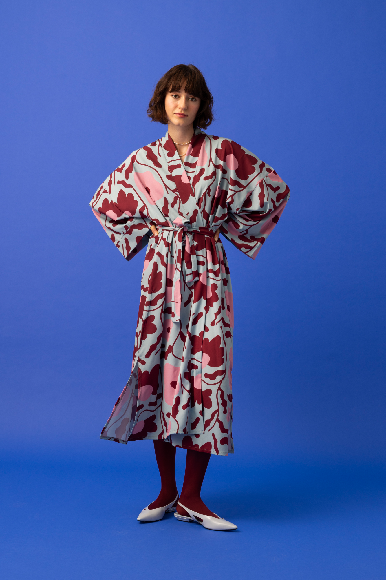 CAROLINE MAXI KIMONO DRESS- PET PLANTS