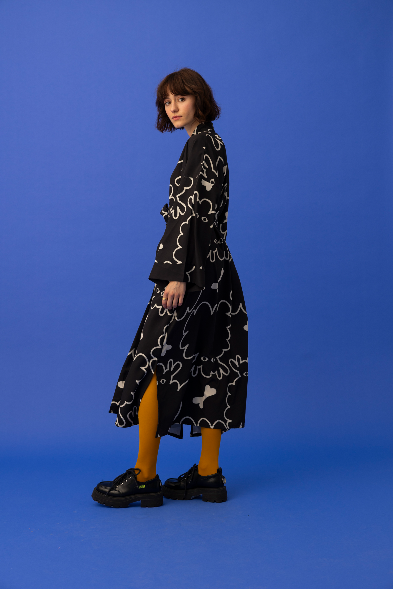 CAROLINE MAXI KIMONO DRESS- DOGS