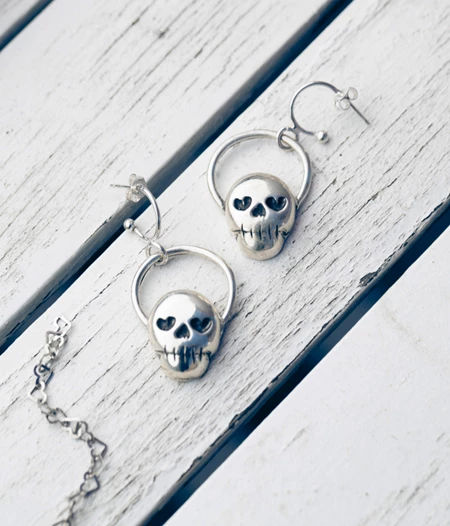 Dead Valentine's Skull Saint σκουλαρίκια κρίκοι-Love You to Death Collection