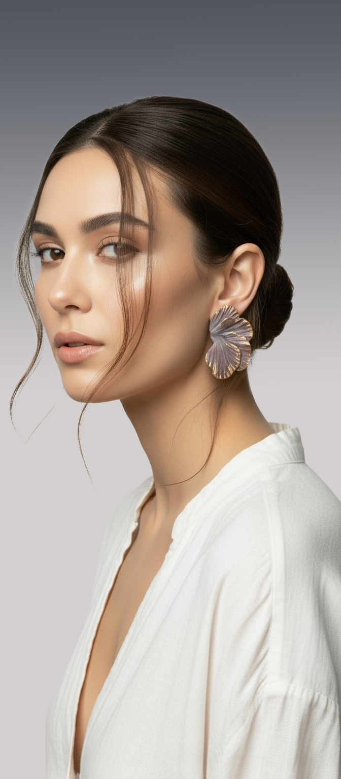 Handmade Polymer clay Earring Petal