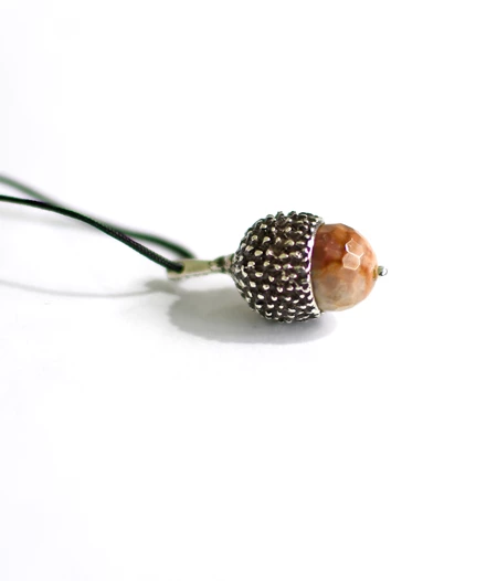 Silver acorn necklace