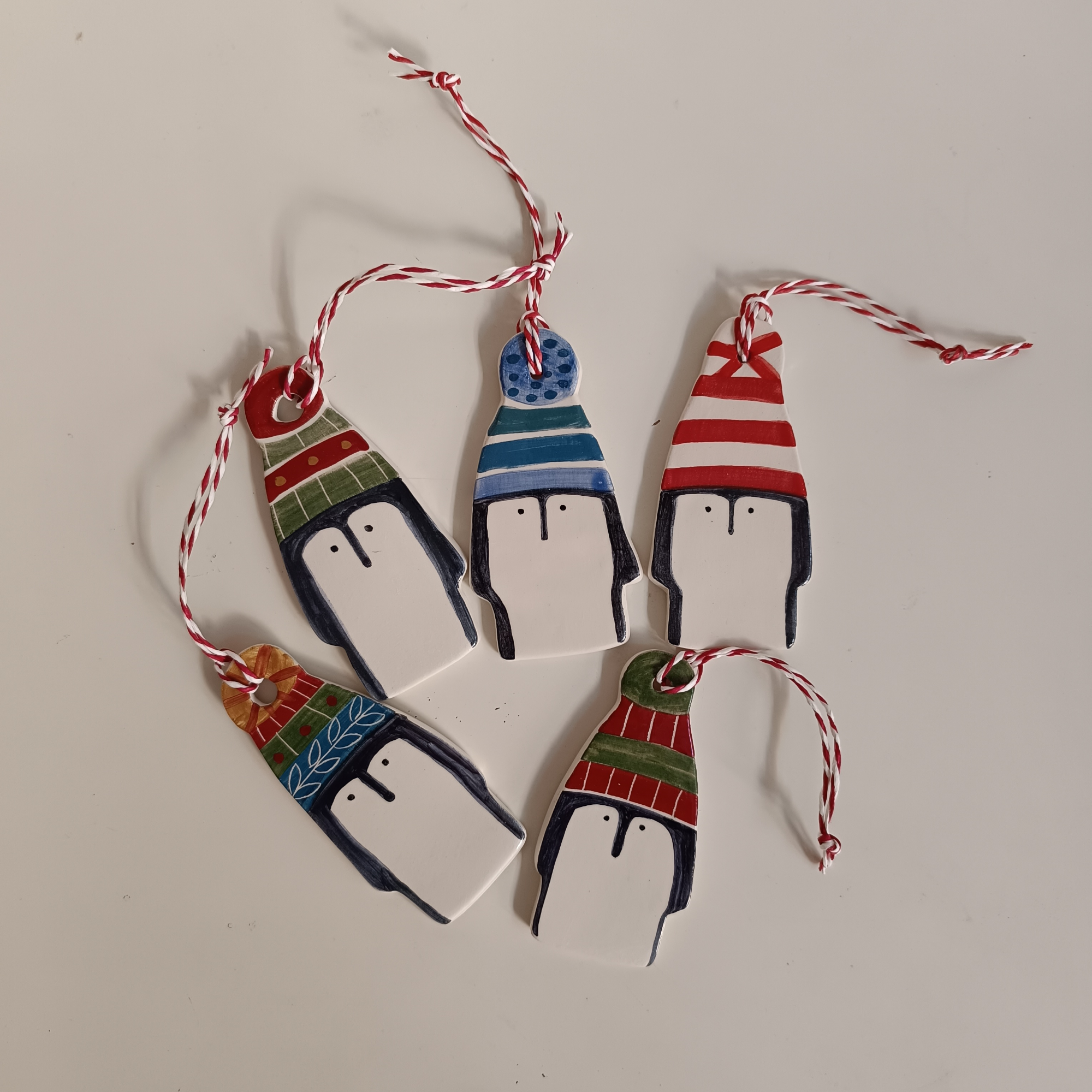 Set of 2 Penguin Christmas Tree Ornaments