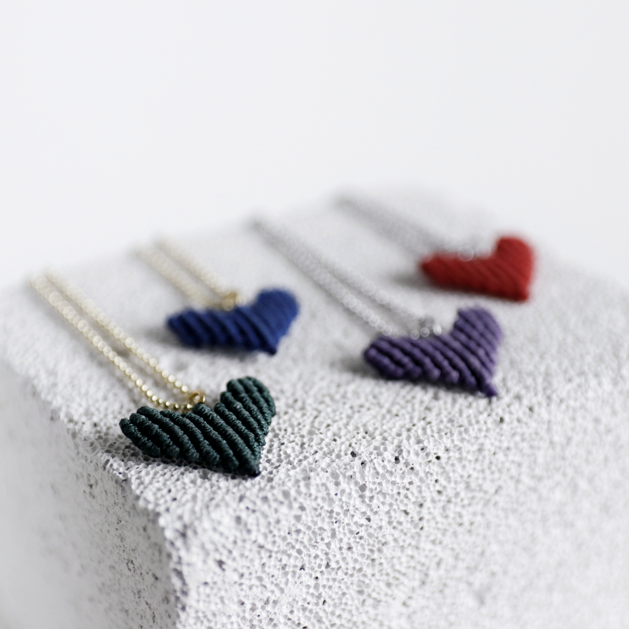 Μενταγιόν Μακραμέ Καρδιά