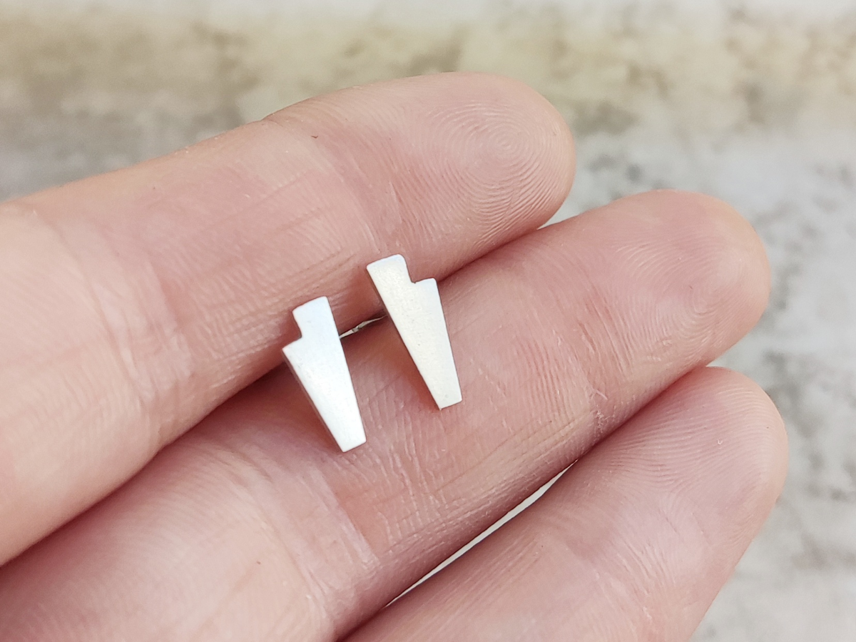 Human figure architecture earrings, sterling silver stud earrings, modern architecture, jewelry for men and women, gift for architect