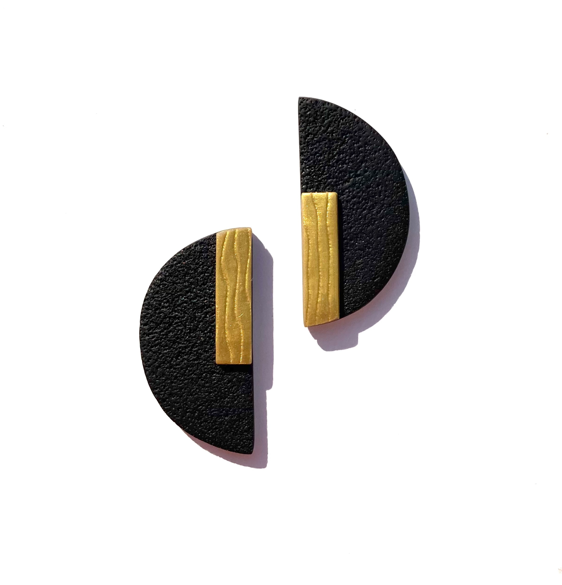 Σκουλαρίκια Sheila μαύρο και χρυσό