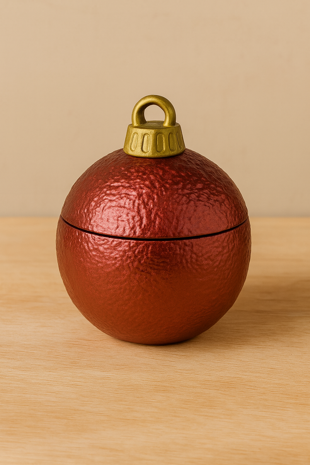 Χειροποίητη Χριστουγεννιάτικη Μπάλα με Χειροποίητο Αρωματικό Κερί Σόγιας 
