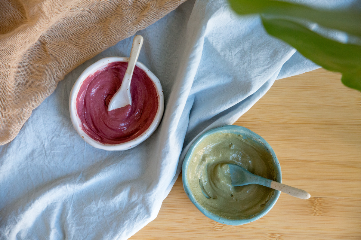 Φυσική μάσκα προσώπου με αργίλους, πούδρα ρυζιού και σκόνη φρούτων