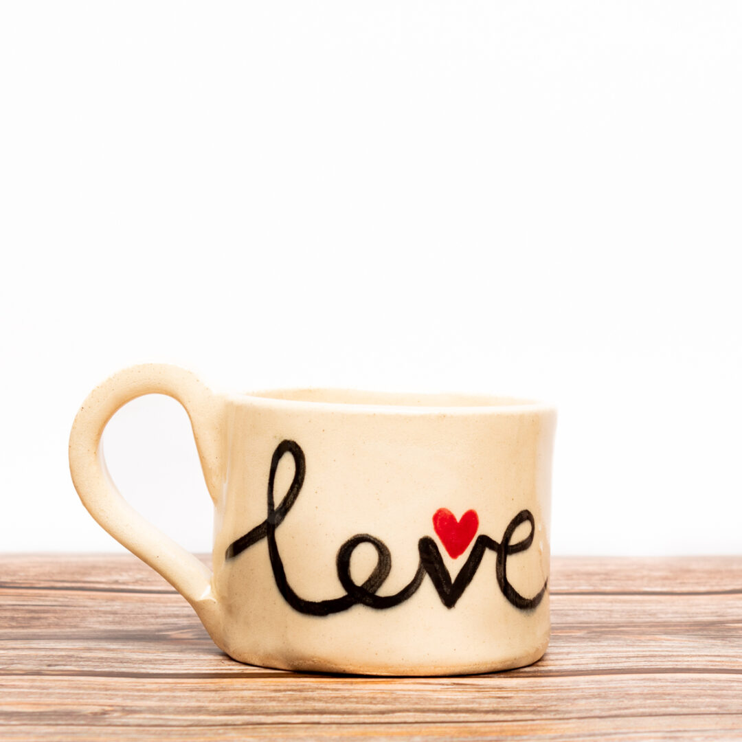 Handpainted Ceramic Mugs full in love