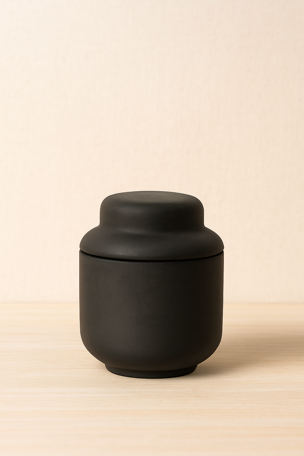 Χειροποίητο Αρωματικό Κερί Σόγιας σε Χειροποίητο Μαύρο Δοχείο