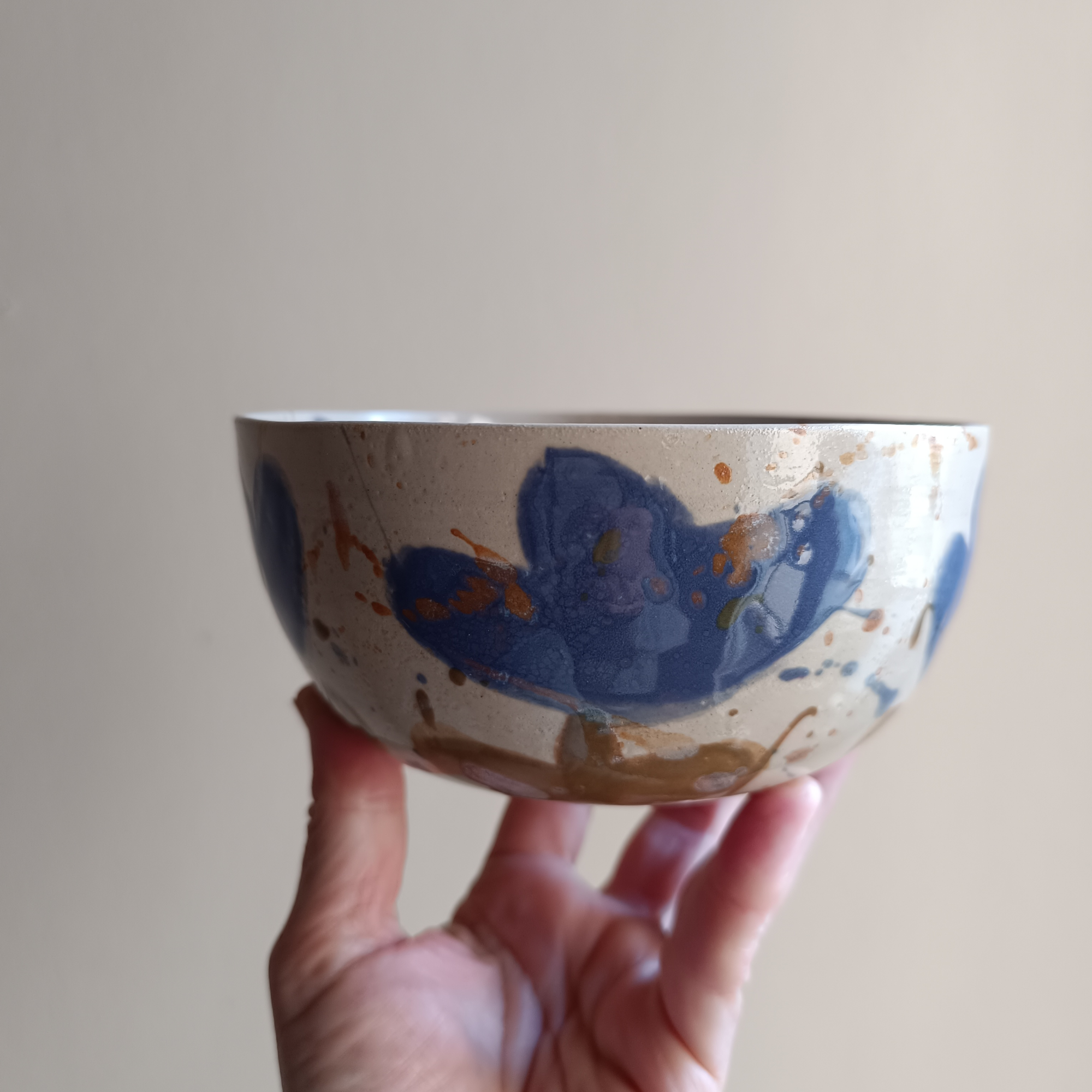 Abstract Purple Floral Design: Cereal Bowl