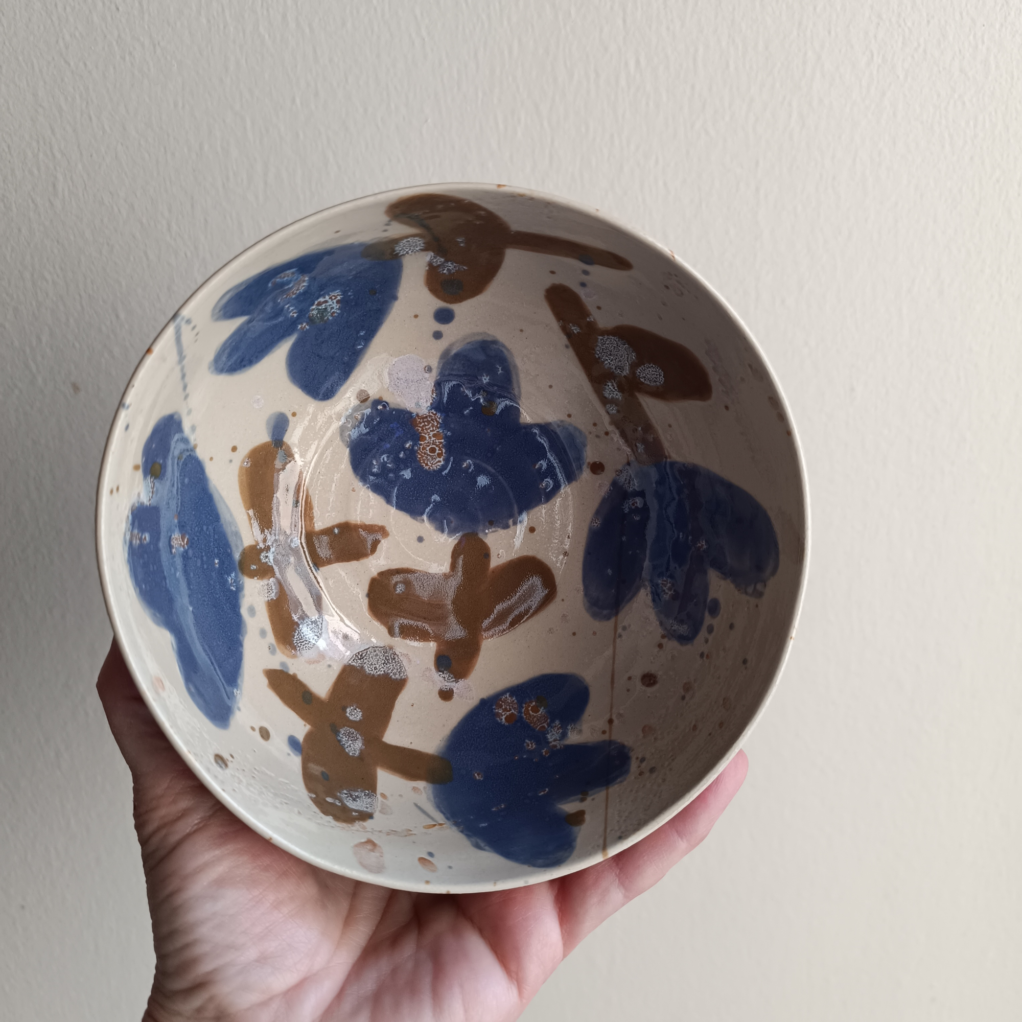 Abstract Purple Floral Design: Cereal Bowl