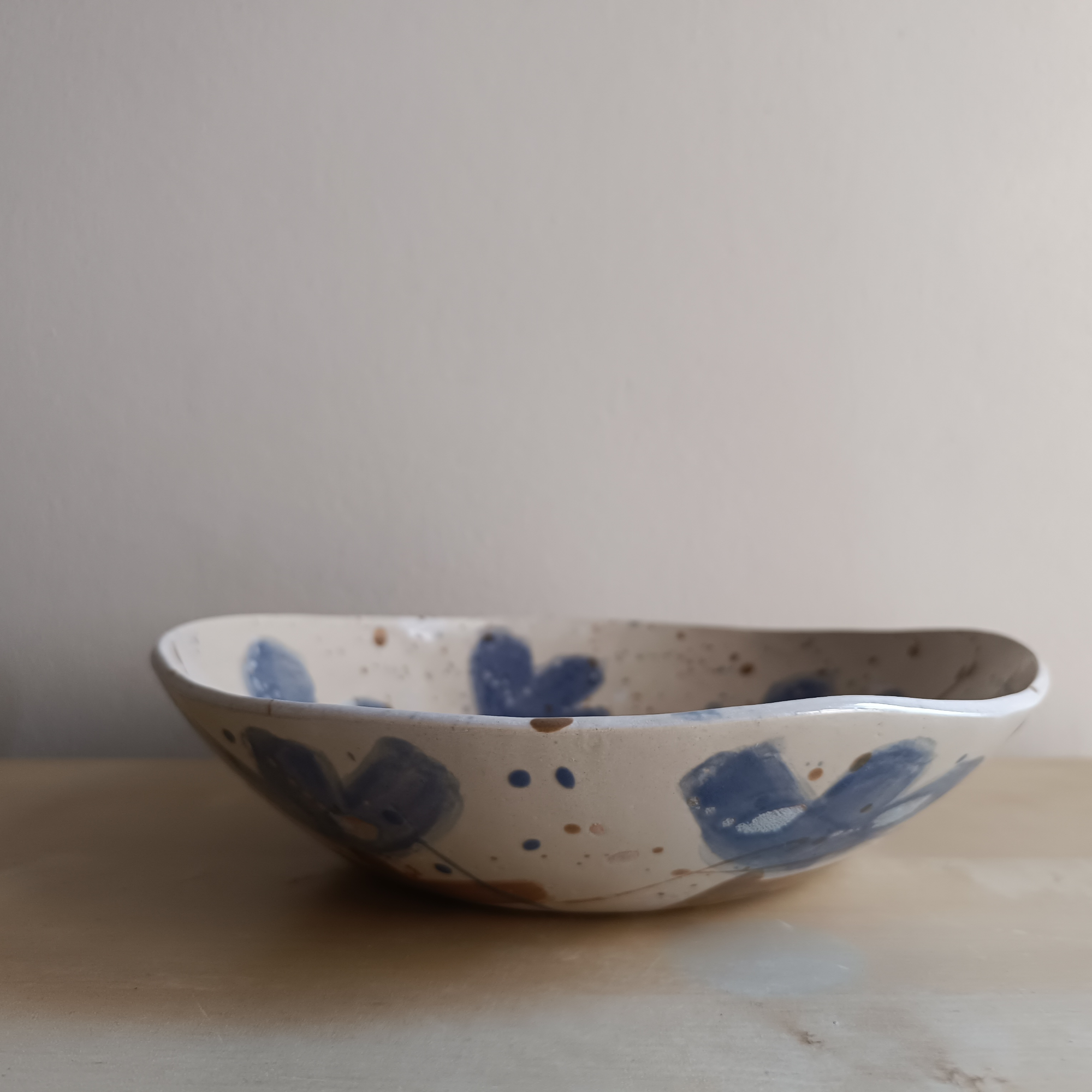 Abstract Purple Flower Salad Bowl