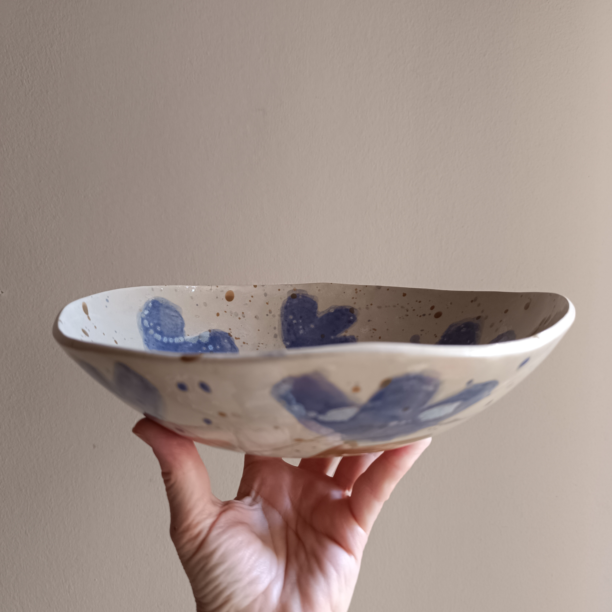 Abstract Purple Flower Salad Bowl