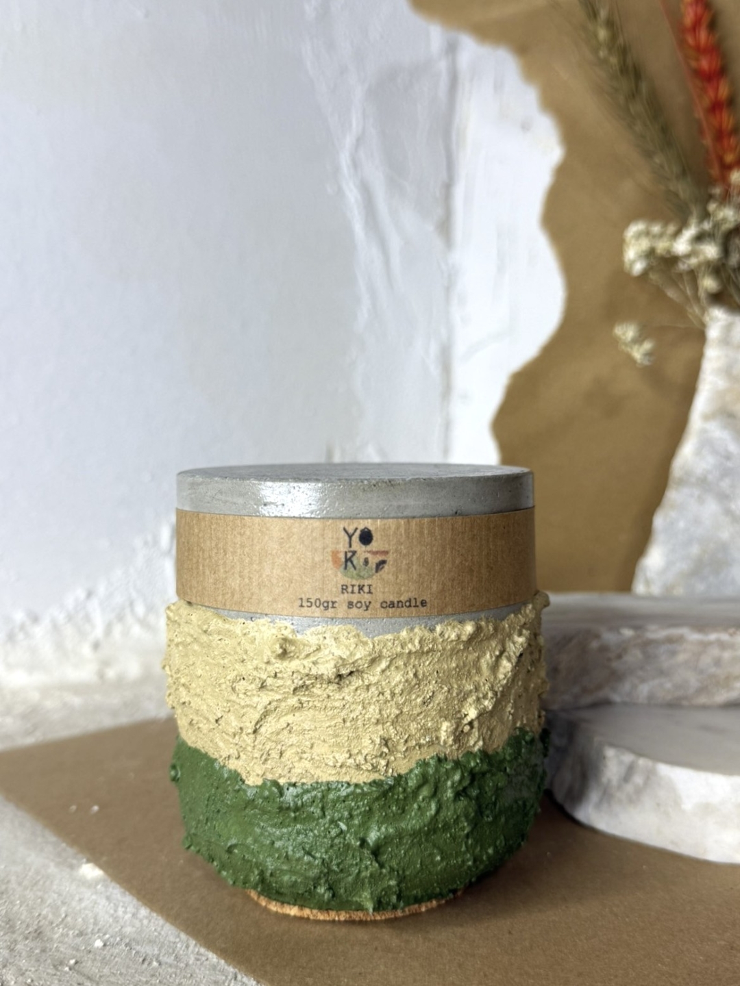 Riki Earth Texture Green Soy Candle