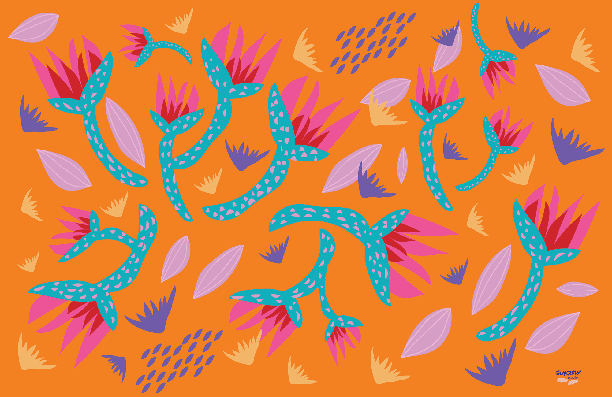 Pareo "Blooming Orange"